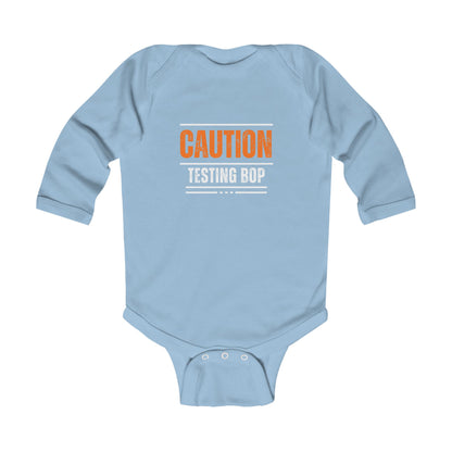 'Testing BOP' Infant Long Sleeve Onesie