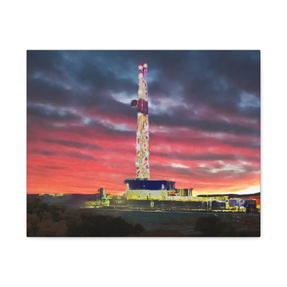 'Goodnight, Drilling Rig' Canvas Gallery Wrap