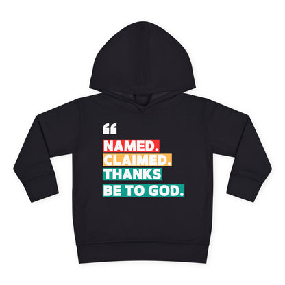 'Named, Claimed' Toddler Pullover Fleece Hoodie