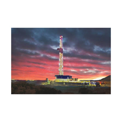 'Goodnight, Drilling Rig' Canvas Gallery Wrap