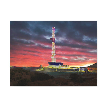 'Goodnight, Drilling Rig' Canvas Gallery Wrap