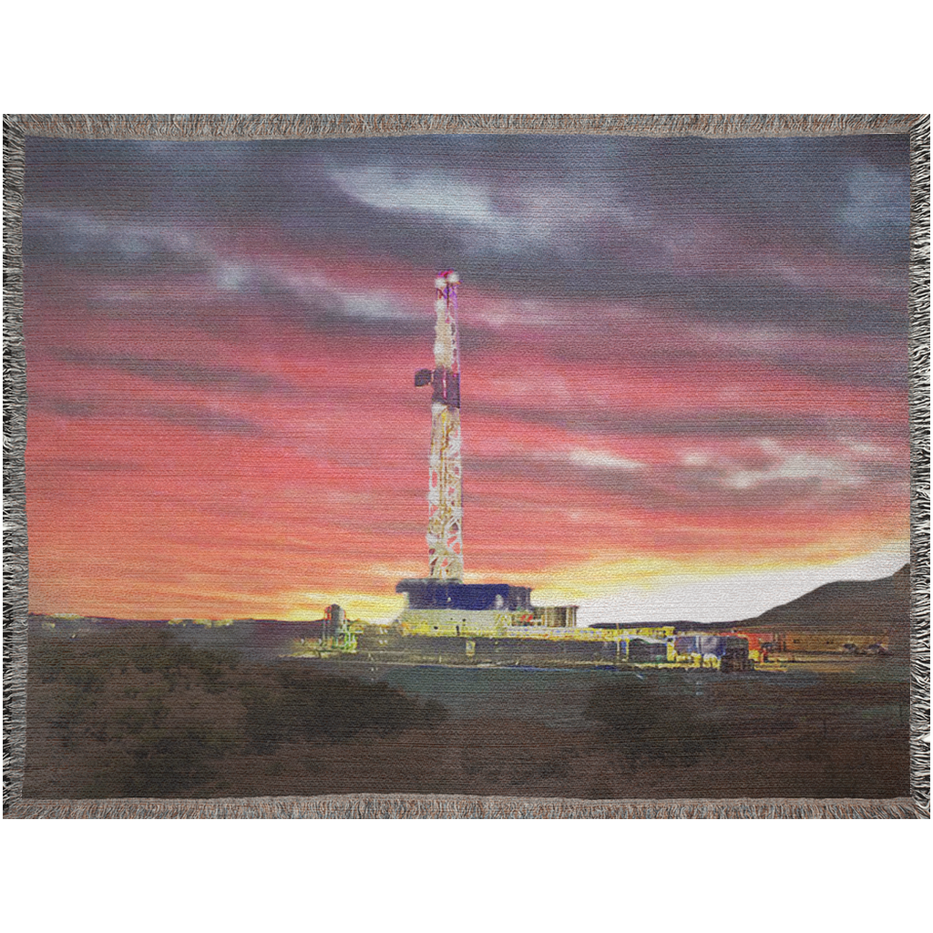 'Drilling Rig' Woven Blanket