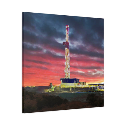 'Goodnight, Drilling Rig' Canvas Gallery Wrap
