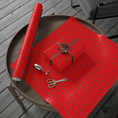 "Pumping Unit" Red Wrapping Paper