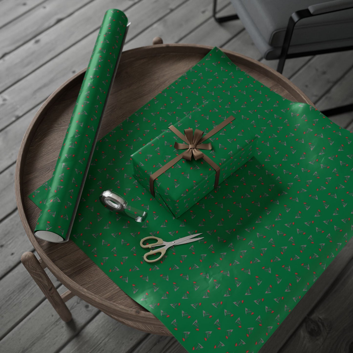 "Pumping Unit" Green Wrapping Paper