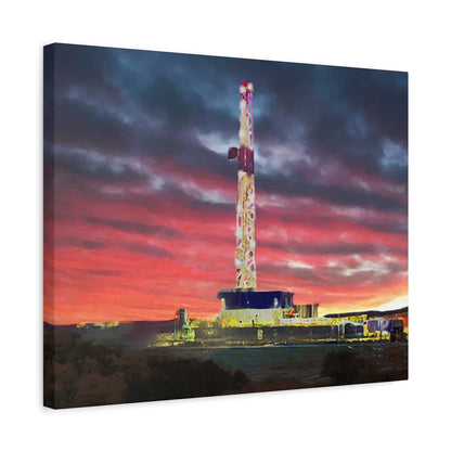 'Goodnight, Drilling Rig' Canvas Gallery Wrap
