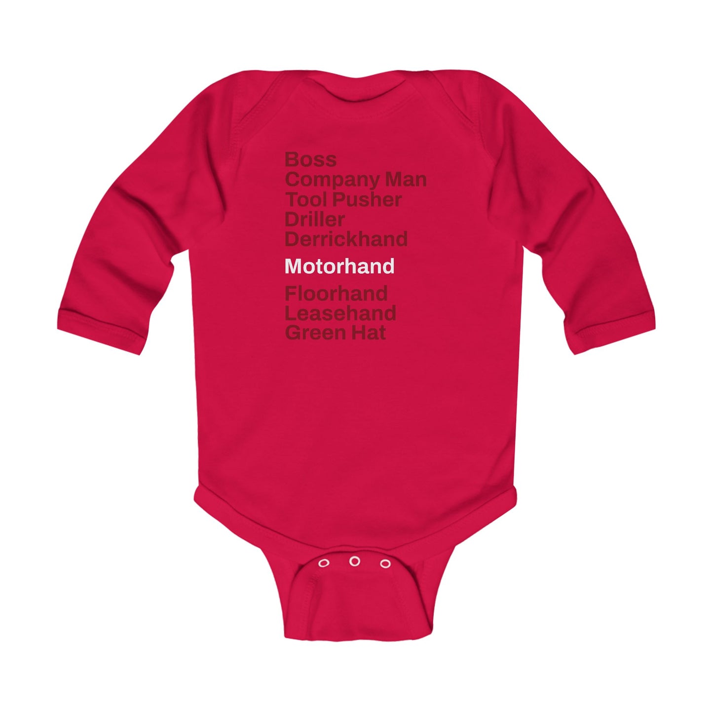 Rig Crew Series 'Motorhand' - Infant Long Sleeve Onesie