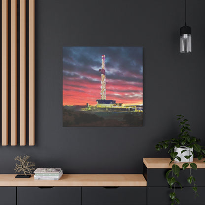 'Goodnight, Drilling Rig' Canvas Gallery Wrap