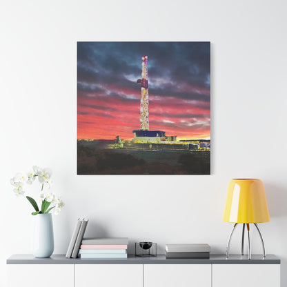'Goodnight, Drilling Rig' Canvas Gallery Wrap
