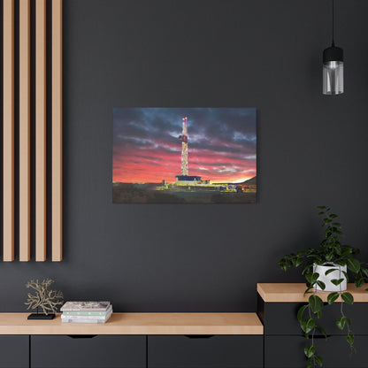 'Goodnight, Drilling Rig' Canvas Gallery Wrap