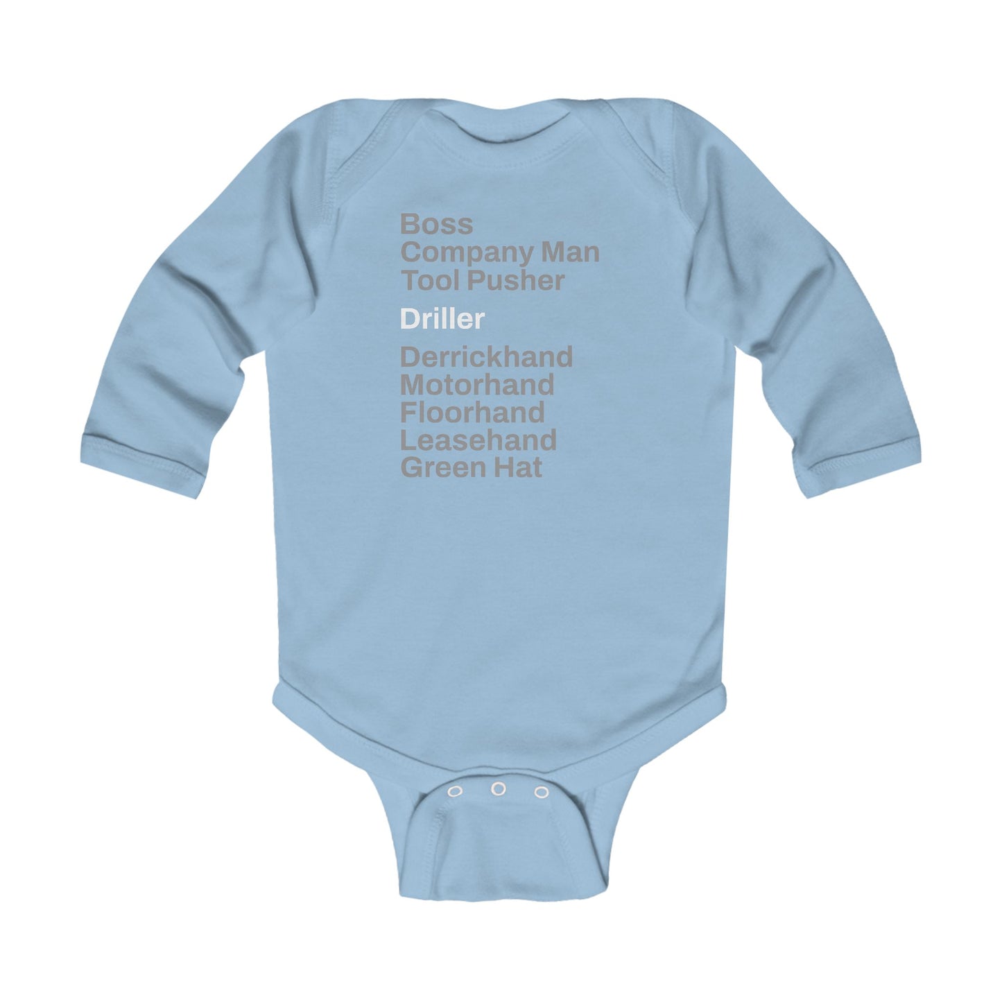 Rig Crew Series 'Driller' - Infant Long Sleeve Onesie