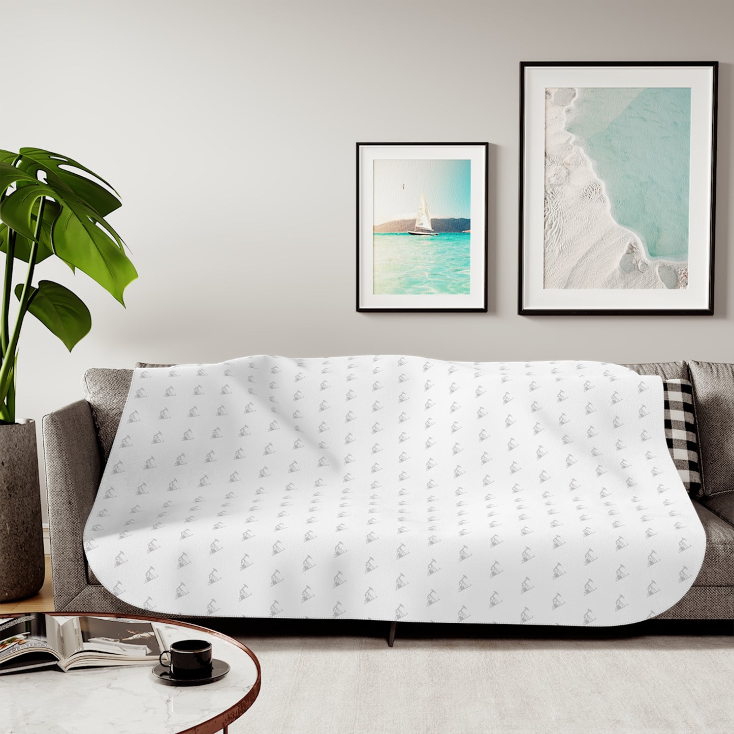 Pumping Unit Cozy Two-Tone Sherpa Blanket