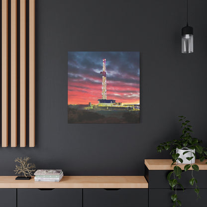'Goodnight, Drilling Rig' Canvas Gallery Wrap