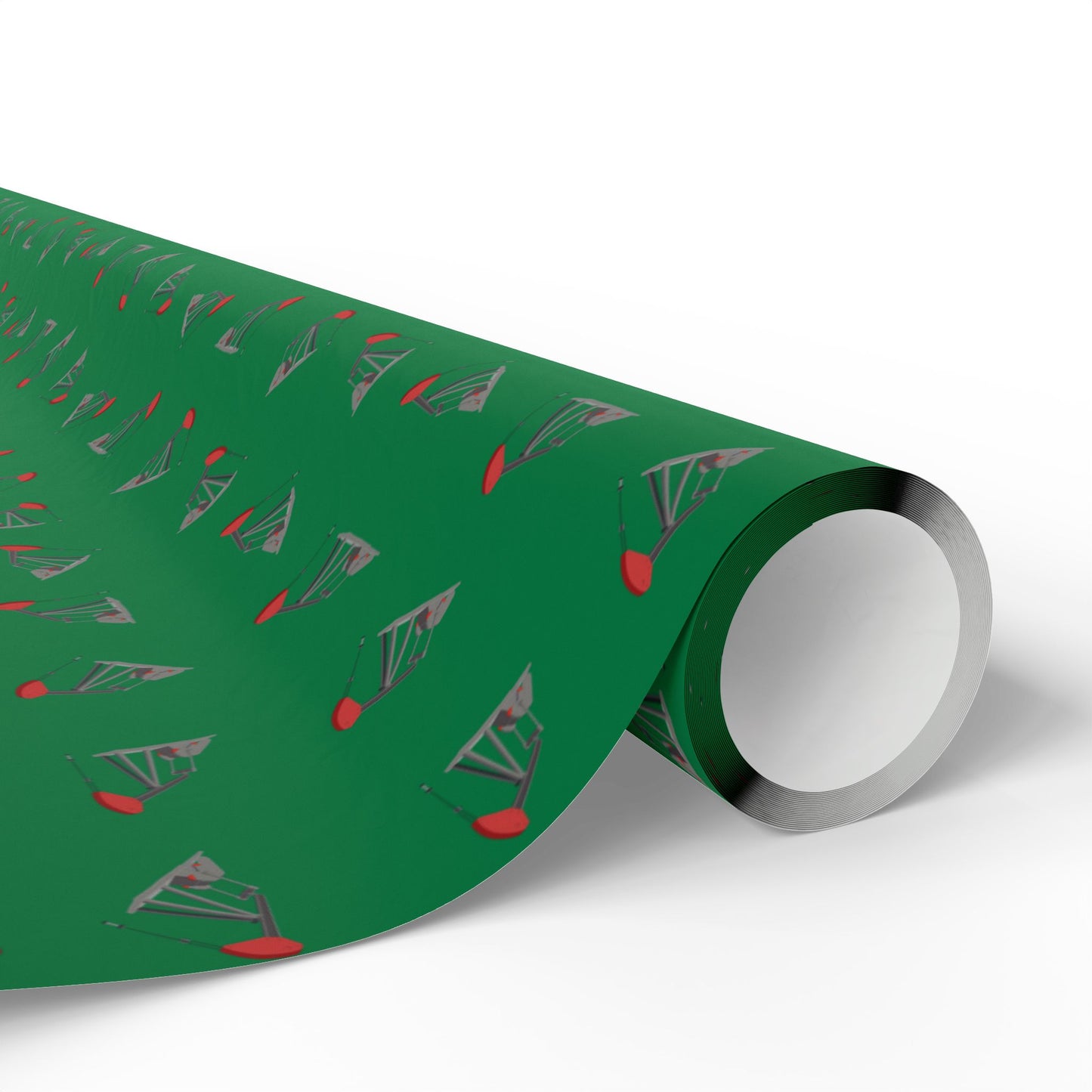 "Pumping Unit" Green Wrapping Paper