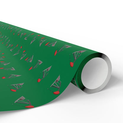 "Pumping Unit" Green Wrapping Paper