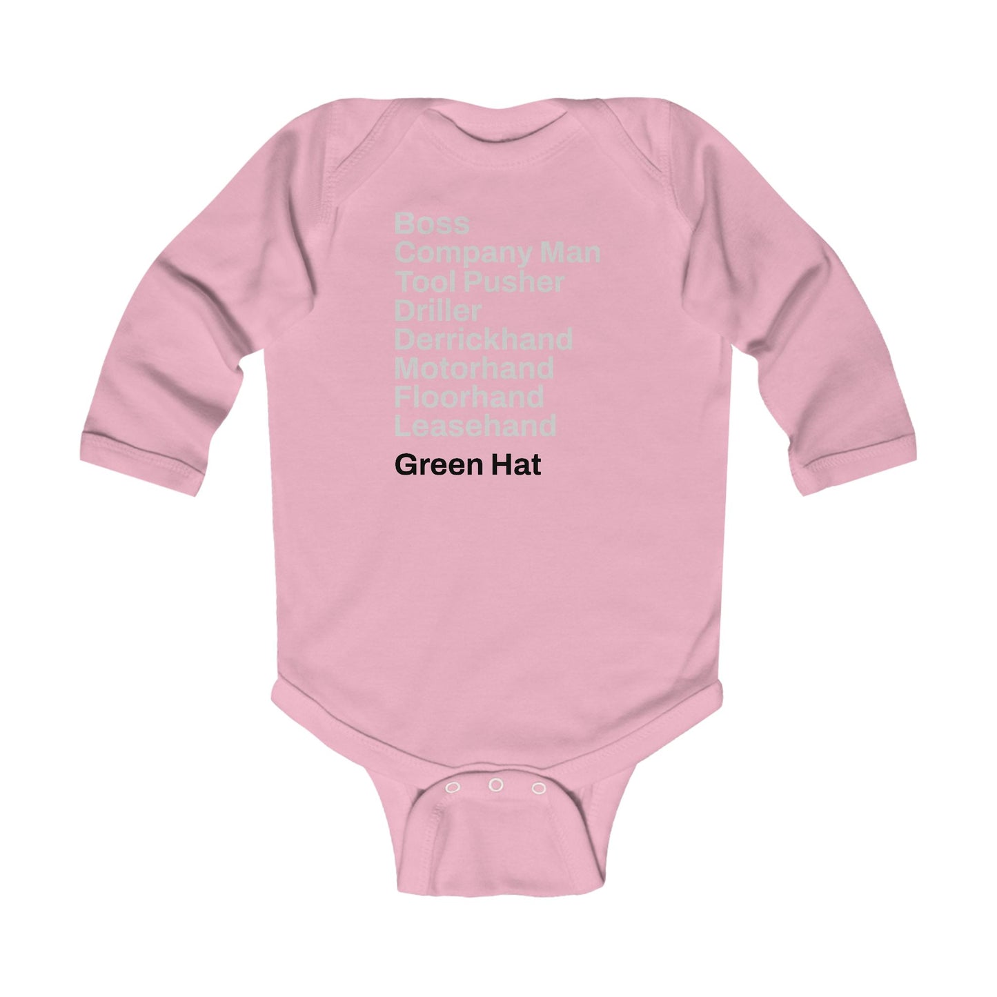 Rig Crew Series 'Green Hat' - Infant Long Sleeve Onesie