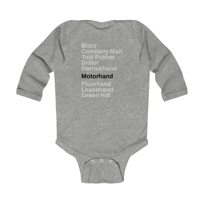 Rig Crew Series 'Motorhand' - Infant Long Sleeve Onesie