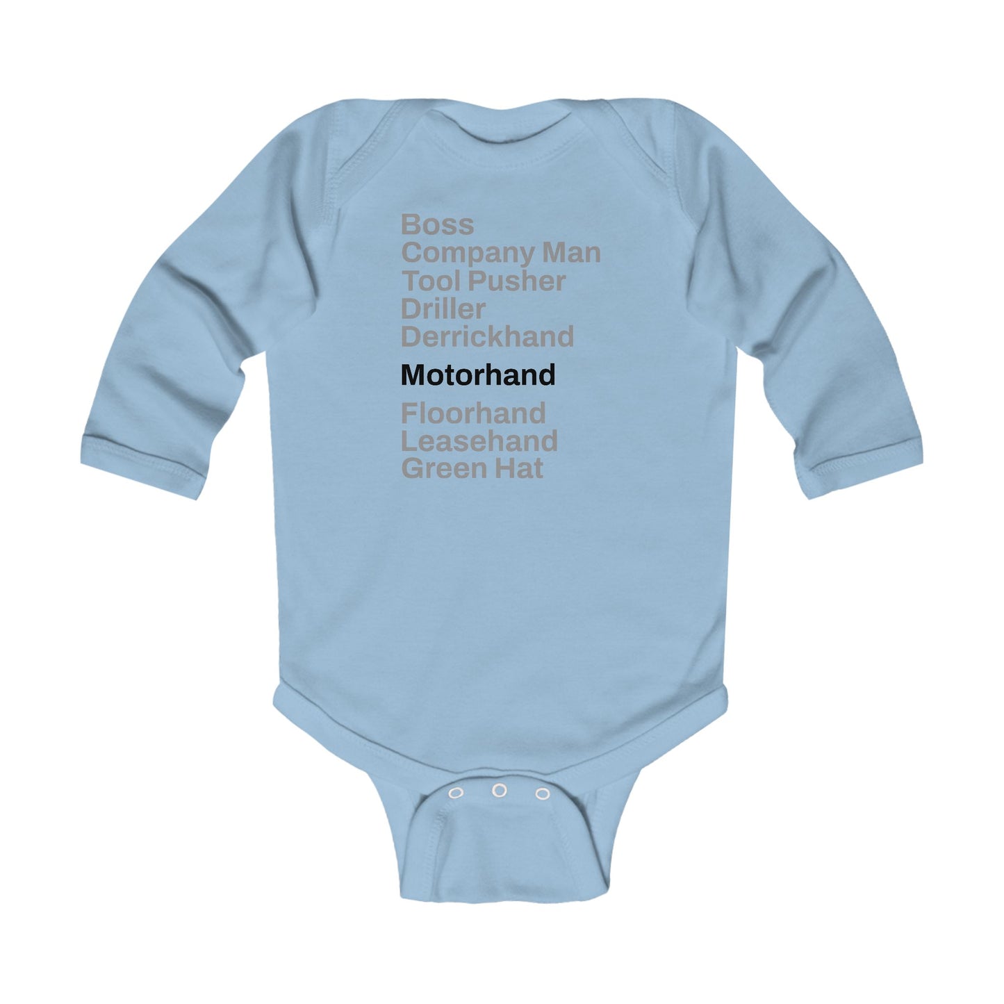 Rig Crew Series 'Motorhand' - Infant Long Sleeve Onesie