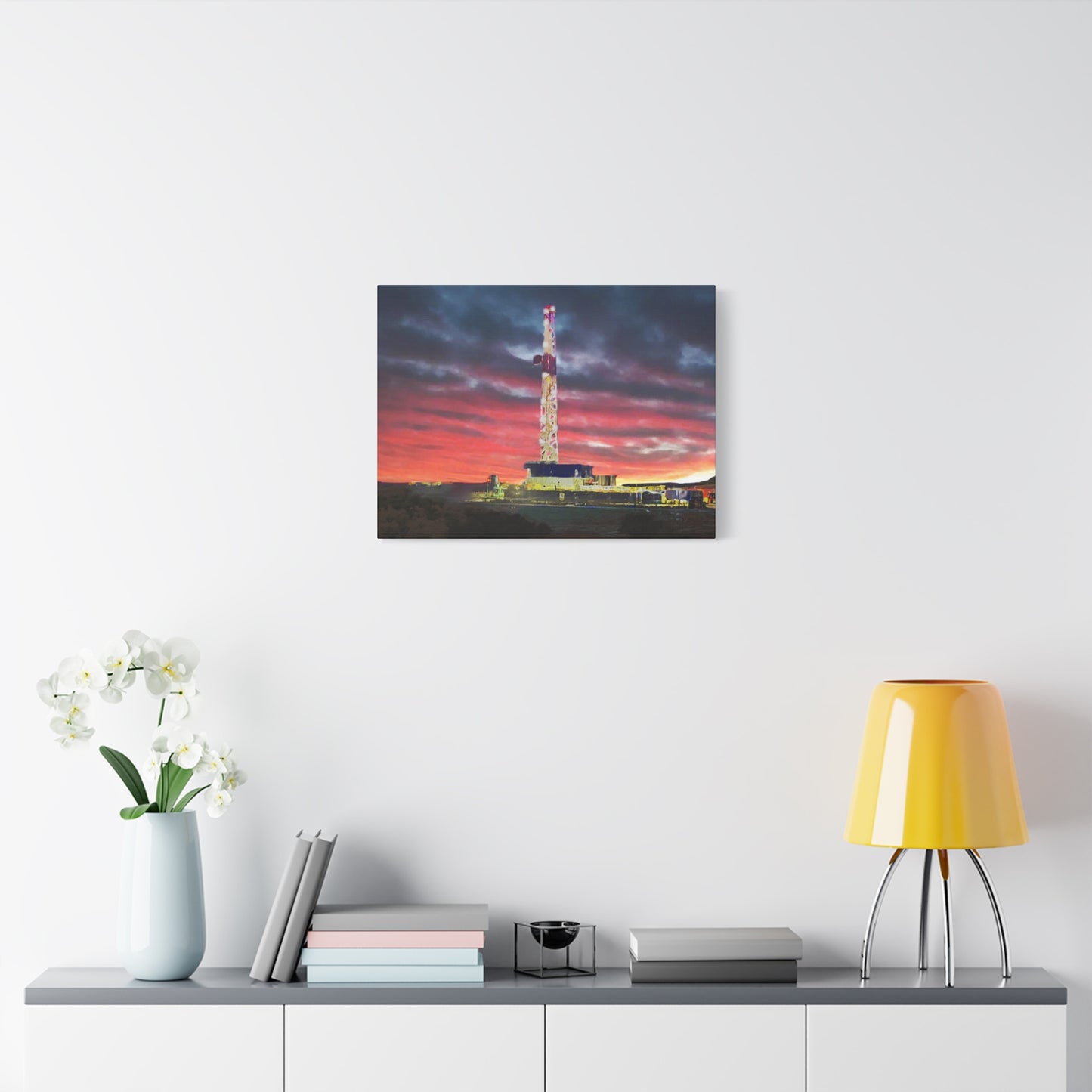 'Goodnight, Drilling Rig' Canvas Gallery Wrap
