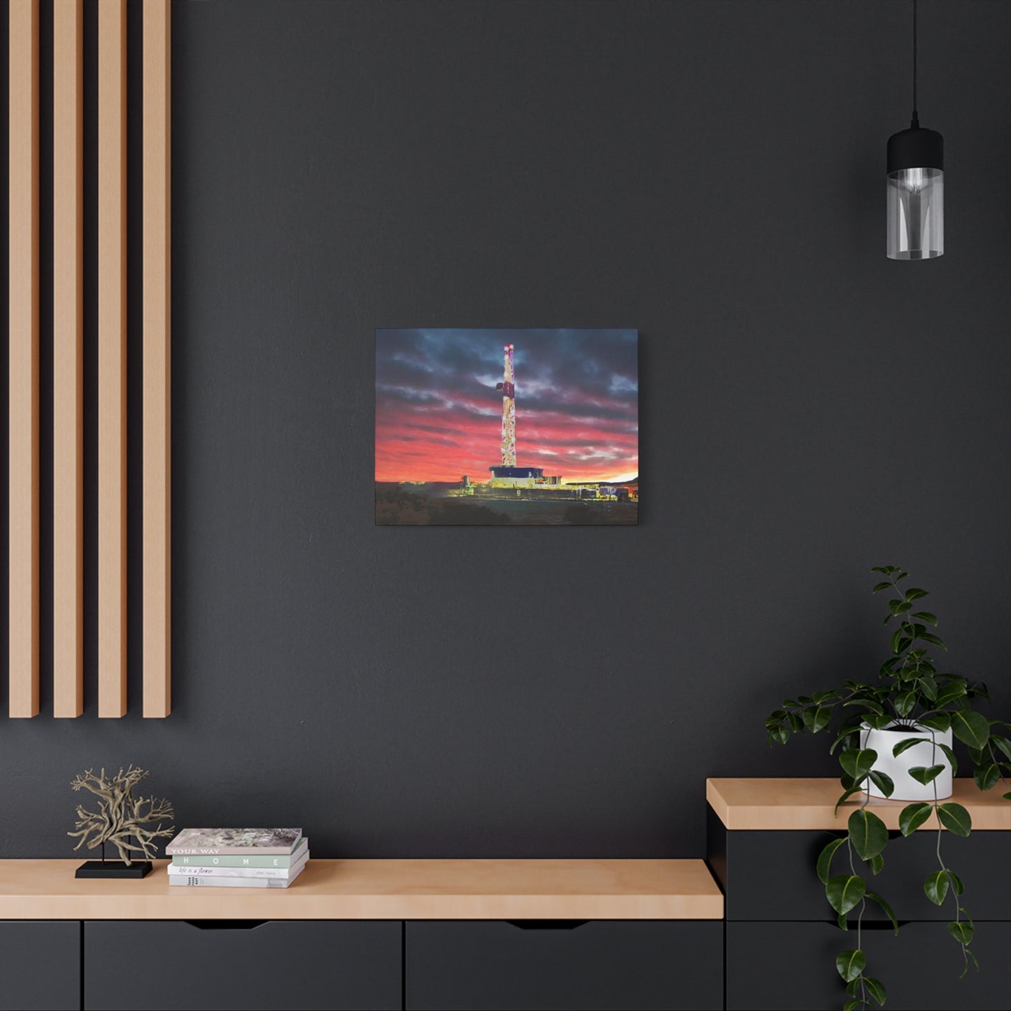 'Goodnight, Drilling Rig' Canvas Gallery Wrap