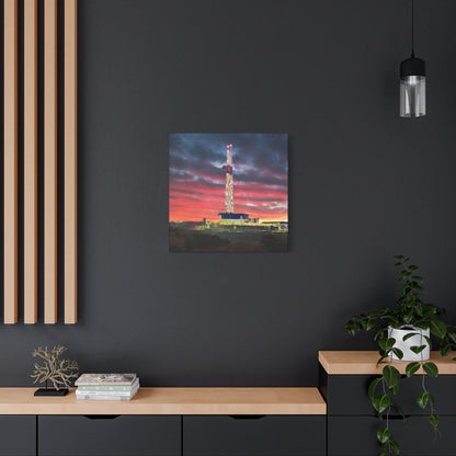 'Goodnight, Drilling Rig' Canvas Gallery Wrap