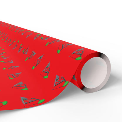 "Pumping Unit" Red Wrapping Paper