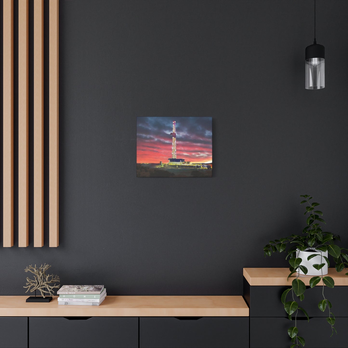 'Goodnight, Drilling Rig' Canvas Gallery Wrap
