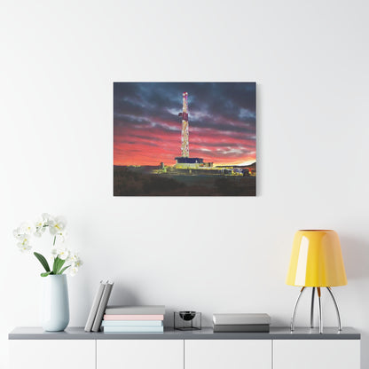 'Goodnight, Drilling Rig' Canvas Gallery Wrap