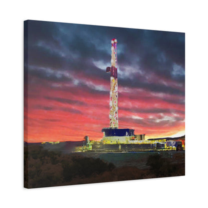 'Goodnight, Drilling Rig' Canvas Gallery Wrap