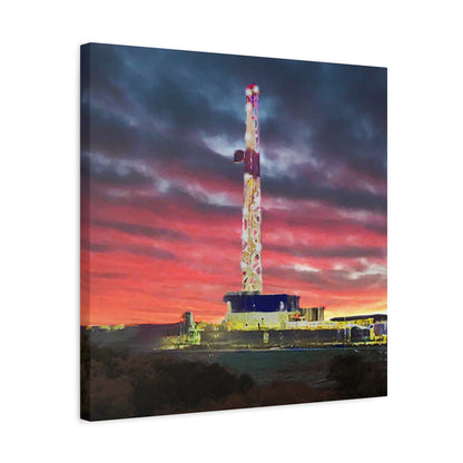 'Goodnight, Drilling Rig' Canvas Gallery Wrap