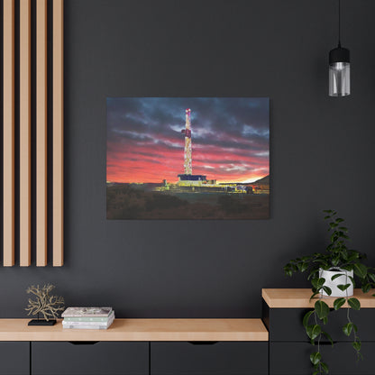 'Goodnight, Drilling Rig' Canvas Gallery Wrap